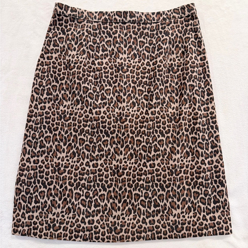 Rebecca Thomas Leopard Print Skirt Size 8 Classic A-Line Animal Print Lined